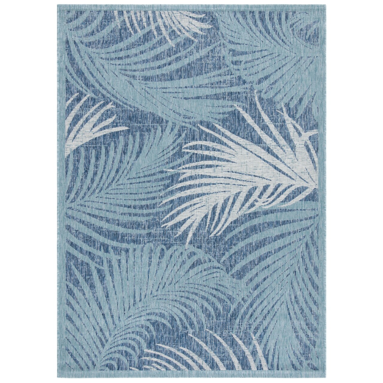 Safavieh Outdoor Cy8557-39421 Courtyard Aqua / Navy Rug Area Rug Carpet Shag